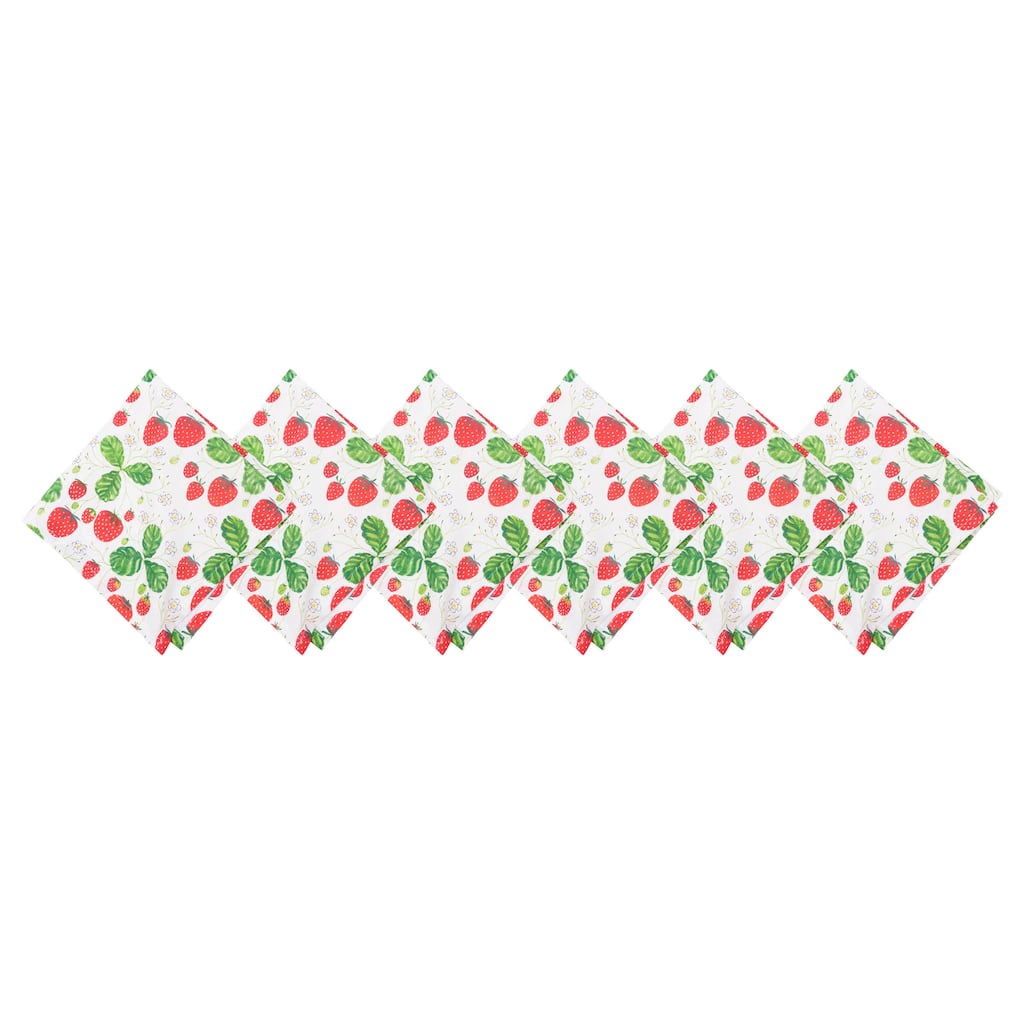 Strawberry Patch & Plaid Napkin Set of 6