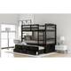 Contemporary Casual Style Twin over Twin Wood Bunk Bed with Trundle and Drawers, with High-quality Solid Wood for Bedroom