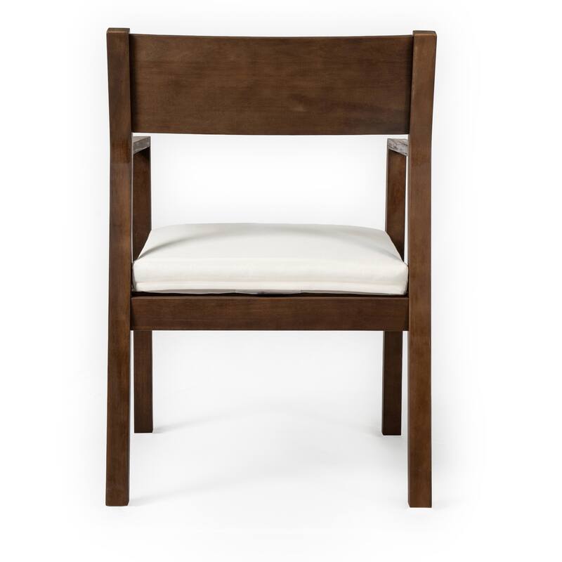 Outdoor Patio Dining Table Set for 6 - Person with Umbrella Hole Acacia Wood and Removable Cushions