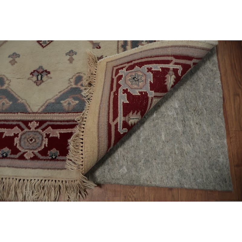 Hand Knotted Oriental 100% Wool Carpet Traditional Floral Beige & Ivories Heriz Area Rug - 6' 2'' X 4' 0''