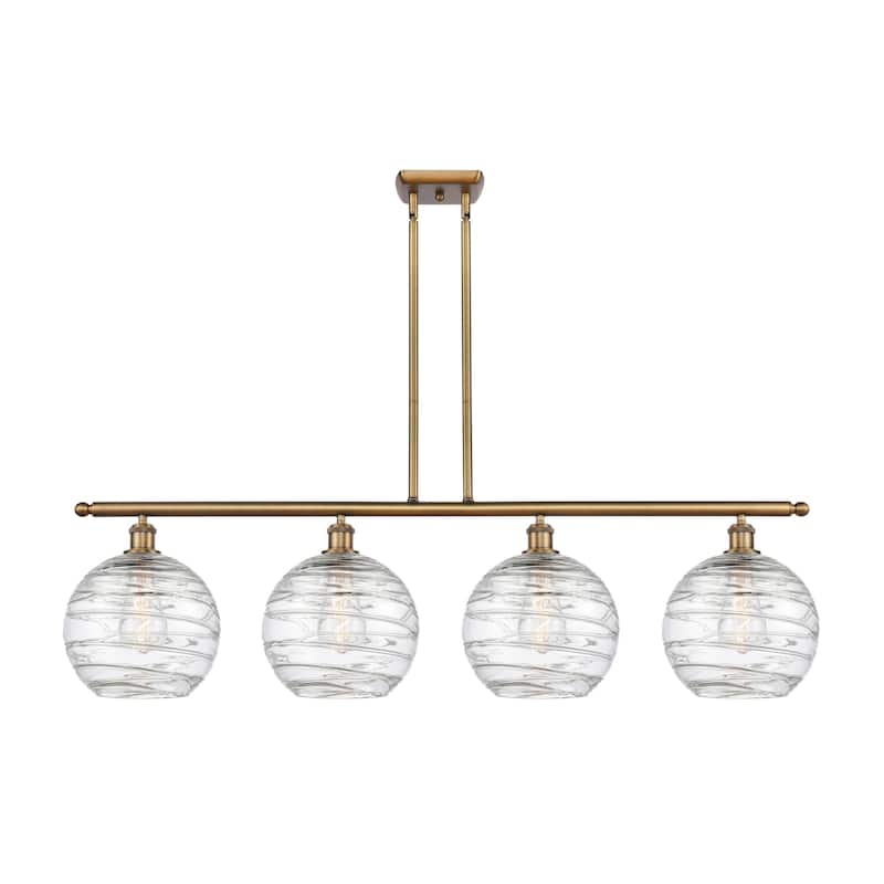 Innovations Lighting 516-4I-13-48 Athens Linear Athens 4 Light 48" - Brushed Brass / Clear Deco Swirl