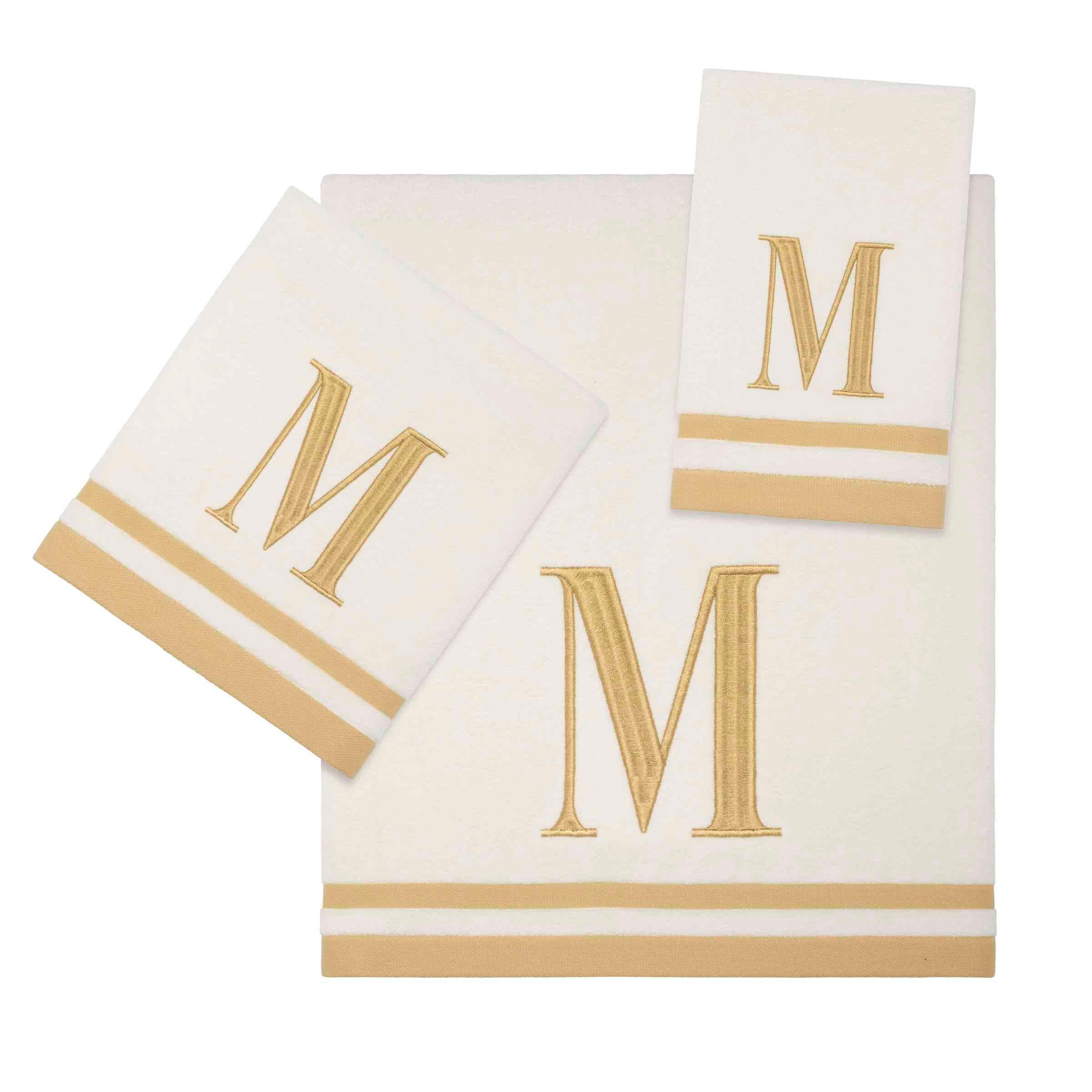 Avanti Linens IVR/GLD Monogram 3-Piece Towel Set