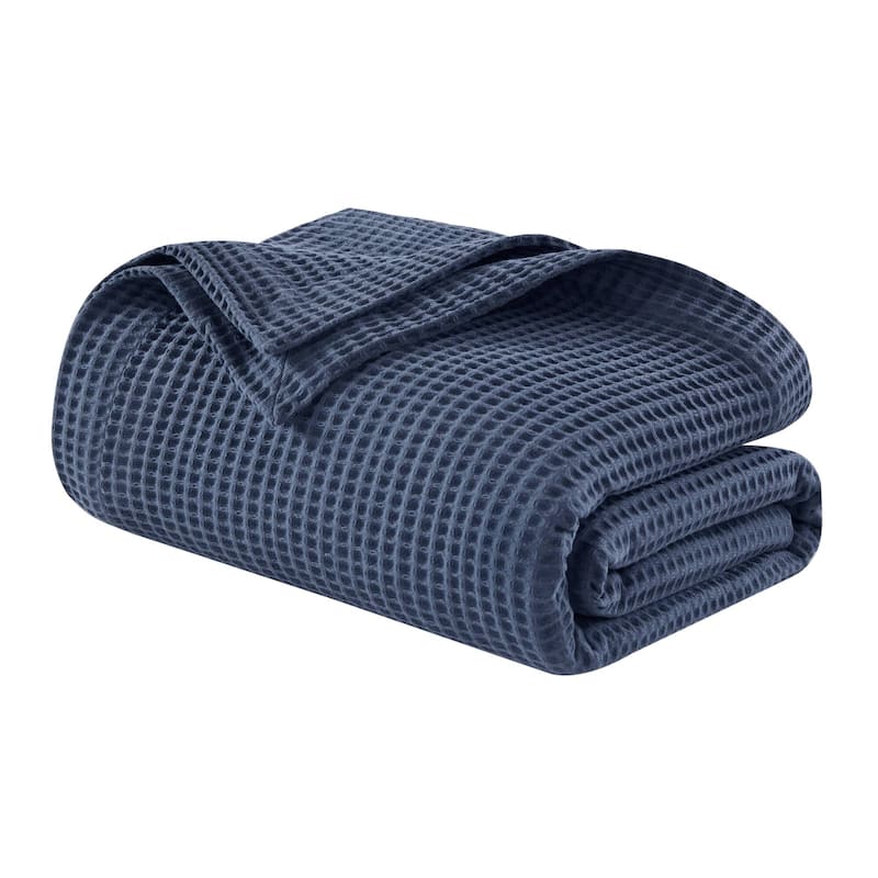 Madison Park Waffle Weave Cotton Blanket