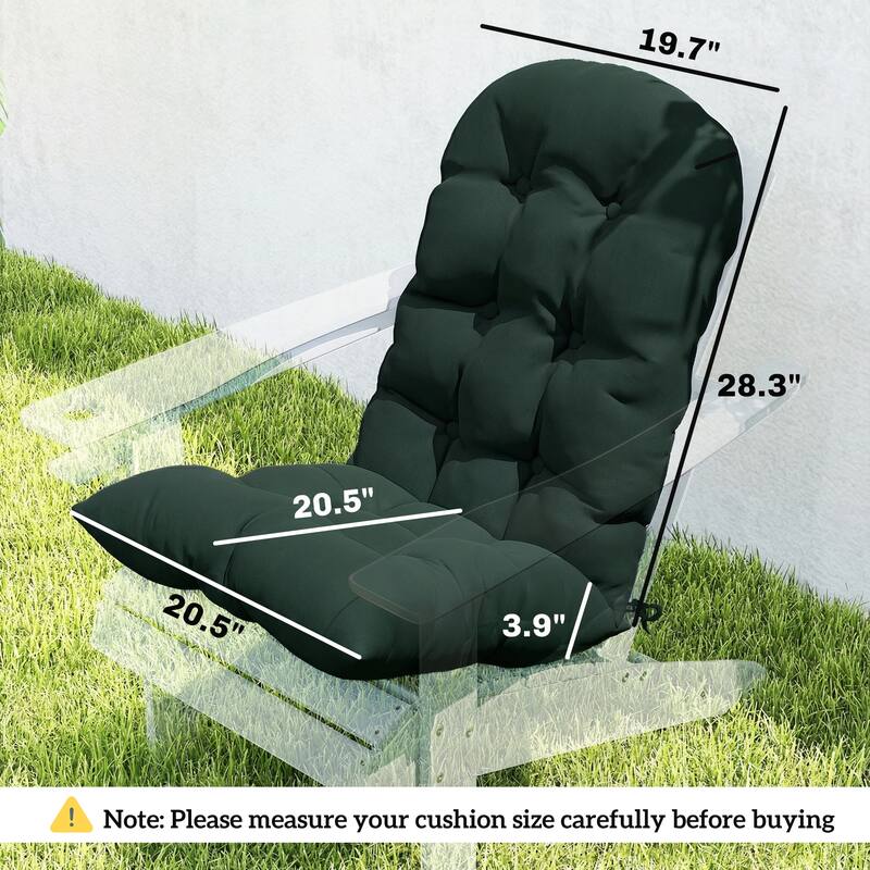 Outsunny Outdoor Adirondack Chair Cushions Set of 2, Tufted High Back Patio Chair Cushions, Adirondack Cushions