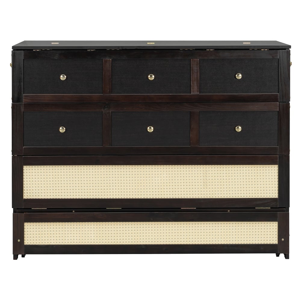 Full Size Murphy Bed with Large Storage Drawers, Space-Saving Design