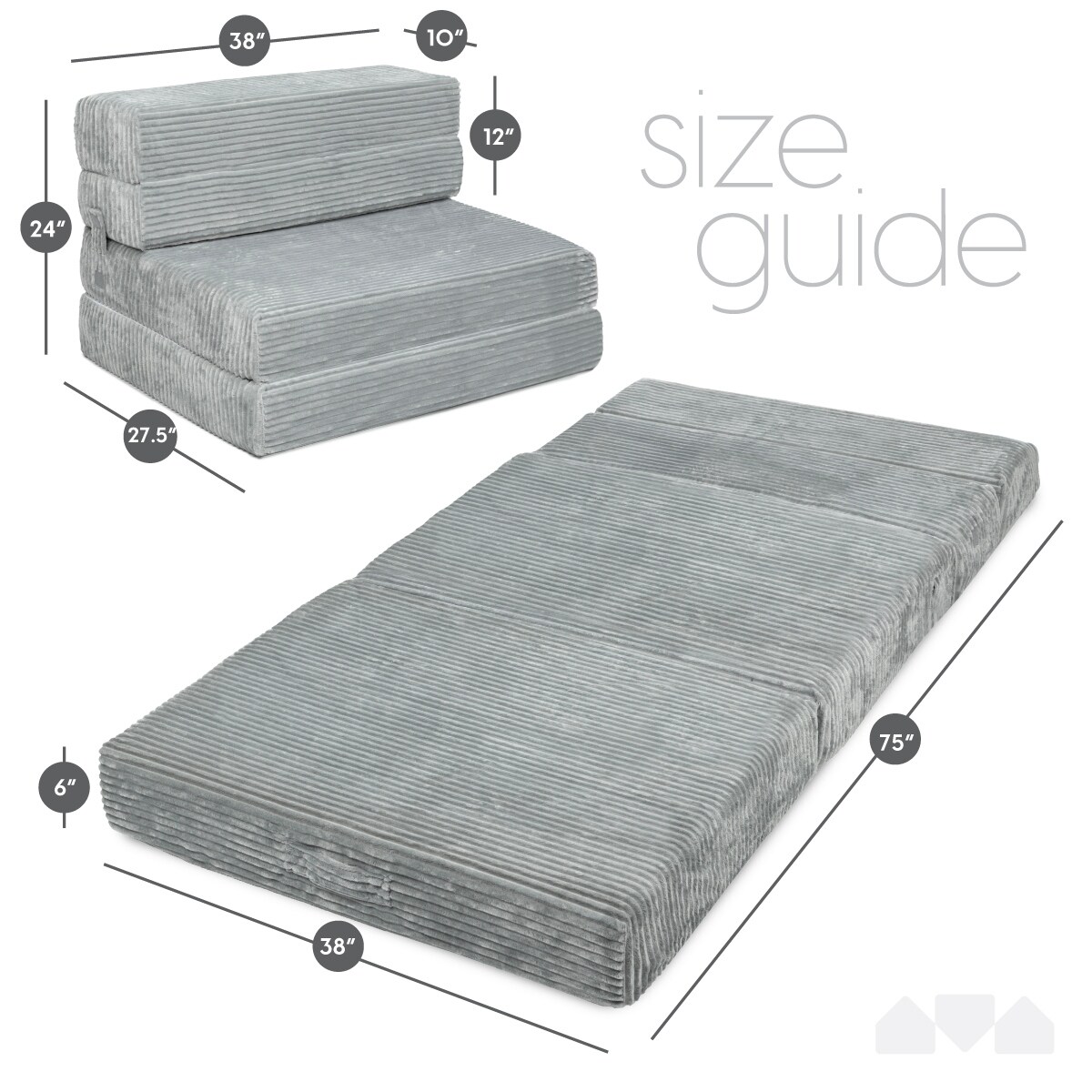 Tri fold mattress sofa discount