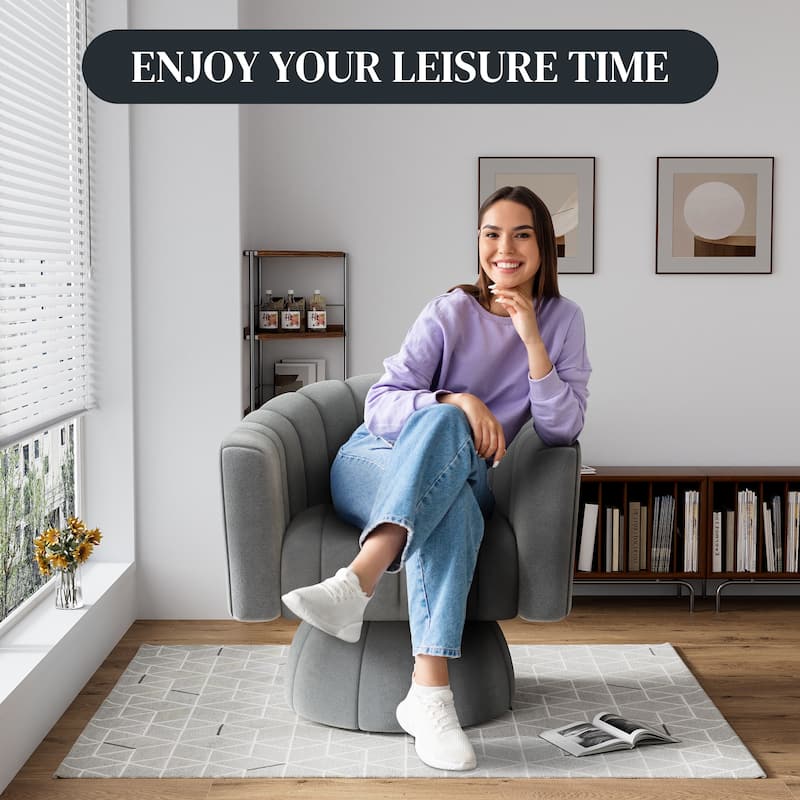 Ouyessir Oversized Modern Upholstered Barrel Chairs