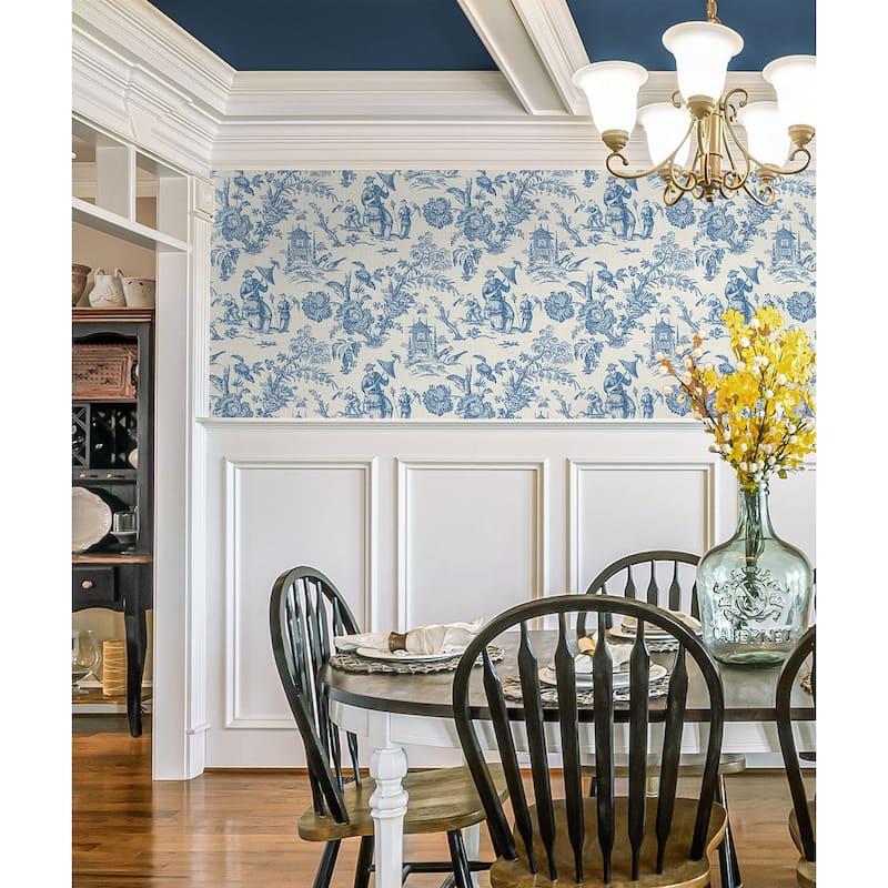 Seabrook Designs Colette Chinoiserie Nonwoven Unpasted Wallpaper