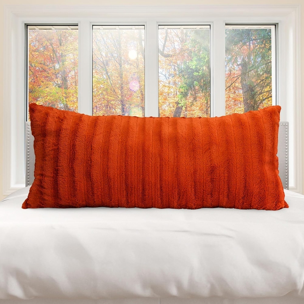 Orange 2025 fur pillows