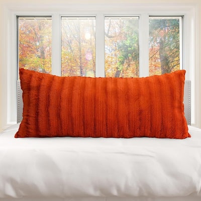 Cheer Collection 18x40 Faux Fur Decorative Throw Pillow