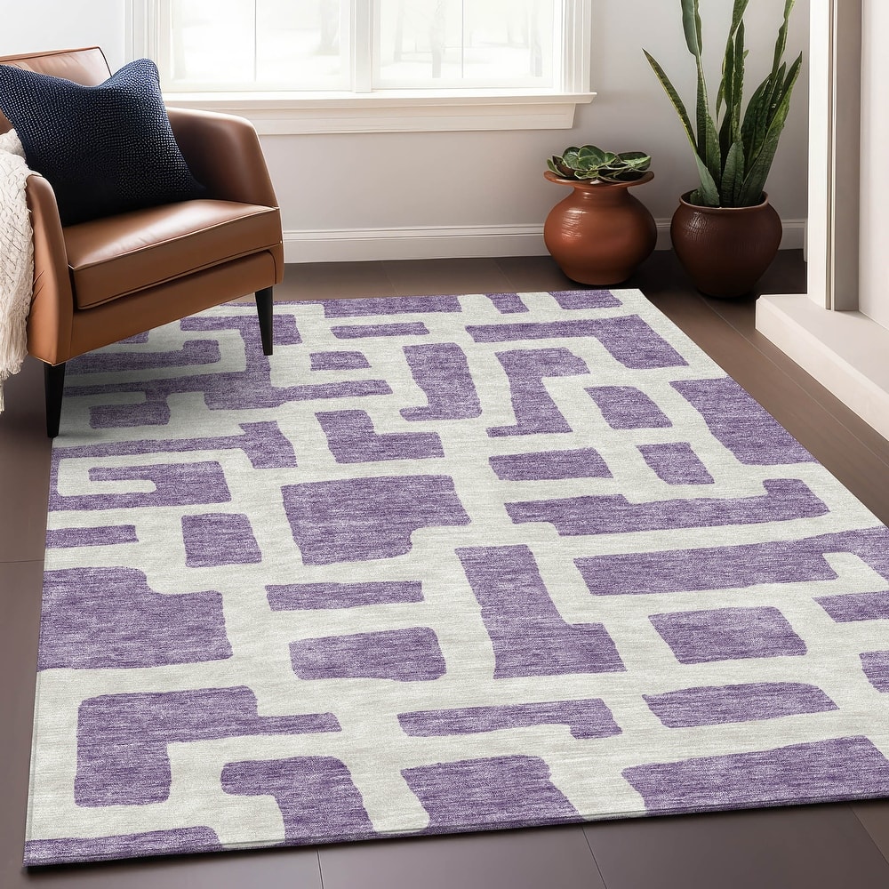 Premium Washable Super Soft Geo Maze Mayfield Rug