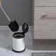 preview thumbnail 7 of 6, Bath Toilet Bowl Brush Holder with Folding Lid White - 15 inches H x 4.8" Diam