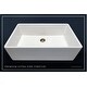 preview thumbnail 5 of 18, Fossil Blu 36-Inch SOLID Fireclay Farmhouse Sink in White, Polished Nickel Accessories, Flat Front - 36 x 20 x 10