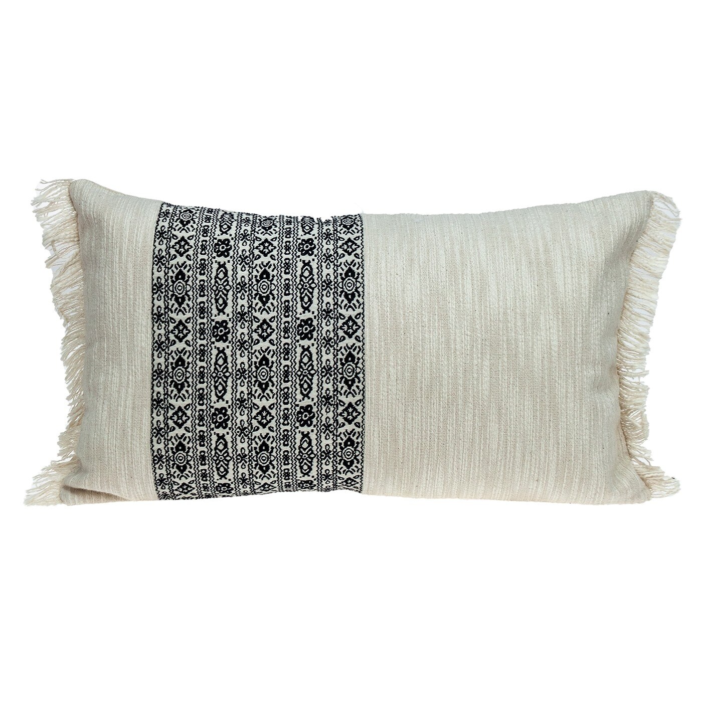 white fringe throw pillow