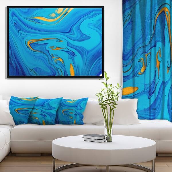 Shop Designart Light Blue Abstract Acrylic Paint Mix Abstract