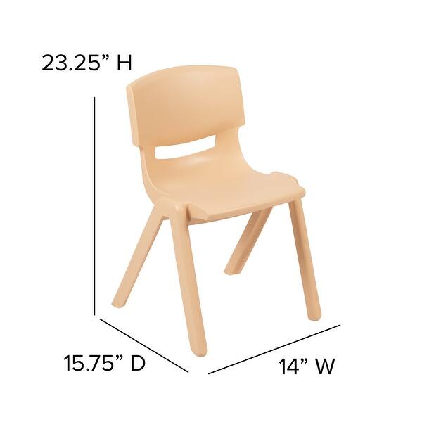 dimension image slide 0 of 4, 2 Pack Plastic Stack School Chair with 13.25"H Seat, K-2 School Chair