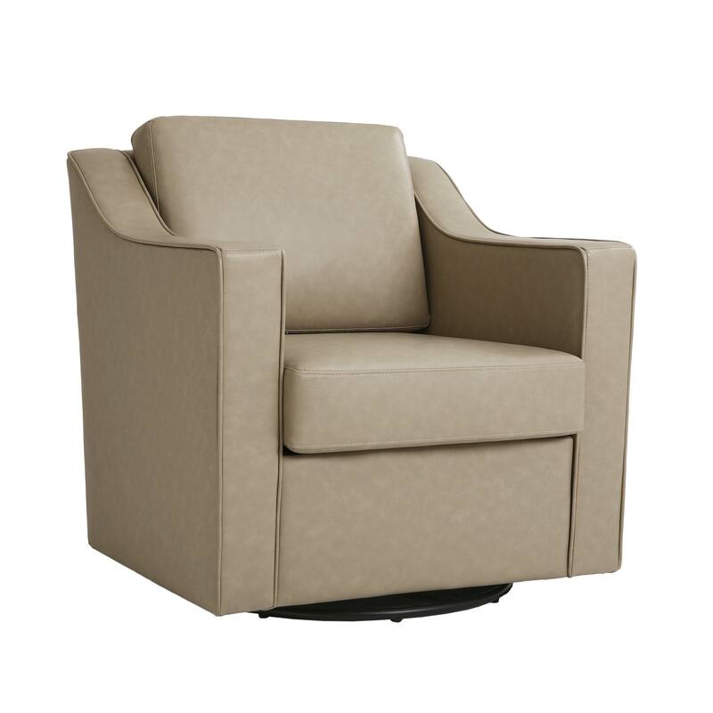 30" W Modern Accent Swivel Chair Comfy Upholstered Armchair