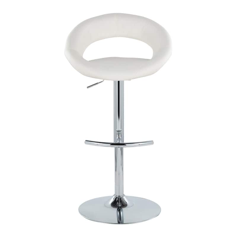 Silver Orchid Poppy Adjustable Bar Stool with Rounded T Footrest (Set of 2)