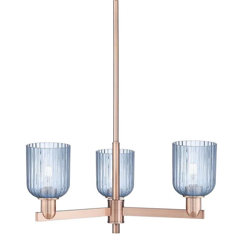 Innovations Lighting 716-3CR-9-18 Bridal Veil Chandelier Bridal Veil 3 - Antique Copper / Blue