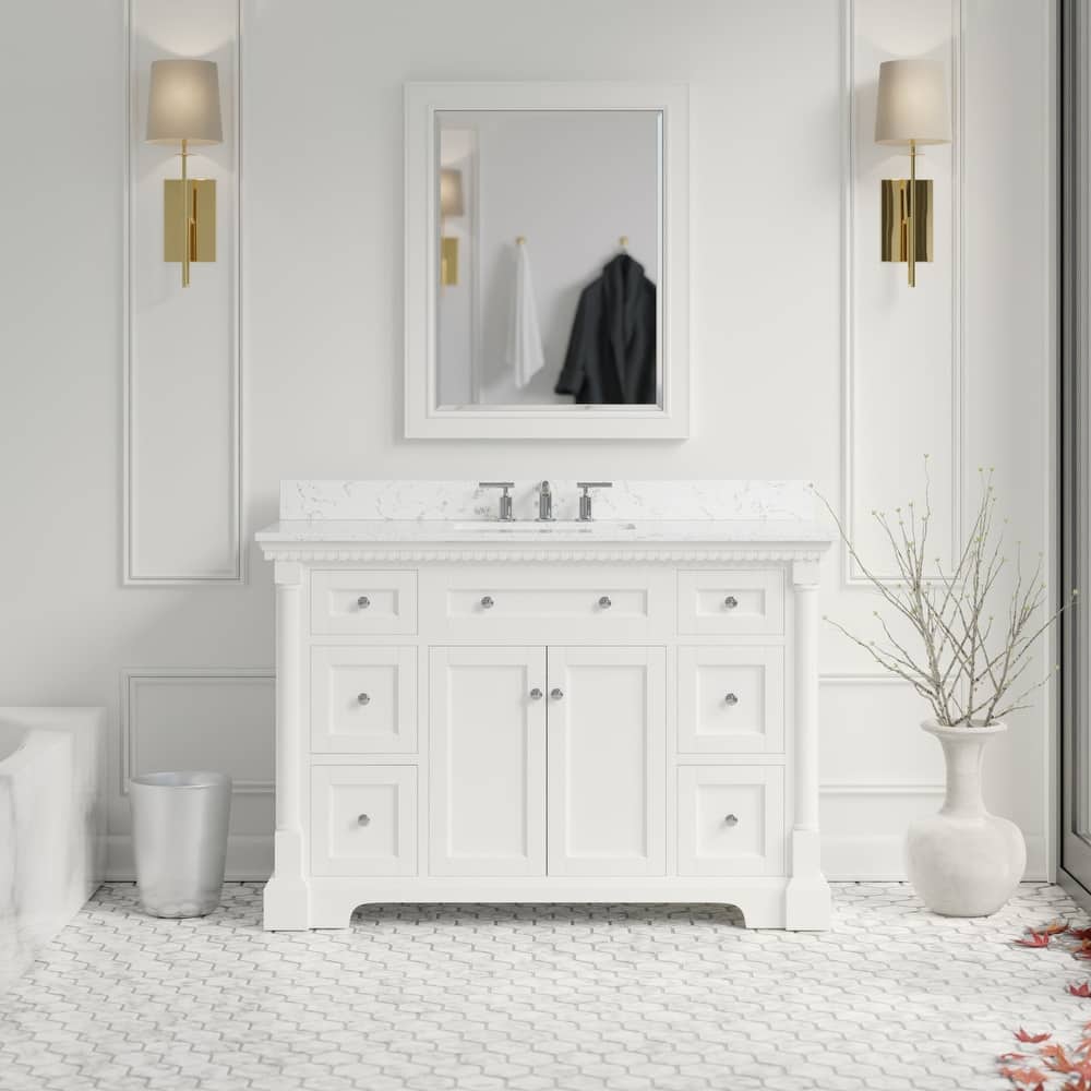 KitchenBathCollection Sydney 48" Bathroom Vanity with Engineered Marble Top