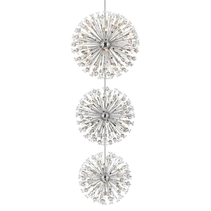 Elegant Lighting 2500G44L3 Vera 74 Light 44" Wide Crystal Sputnik - Chrome