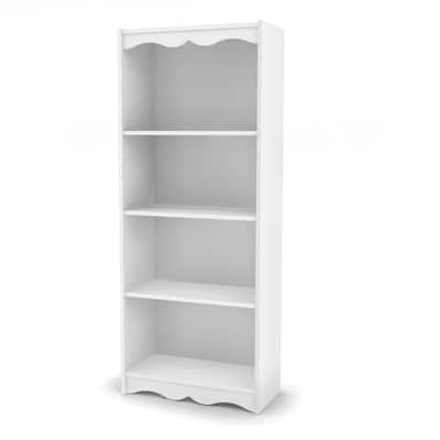 White 60-inch Tall, 4-Shelf Bookcase