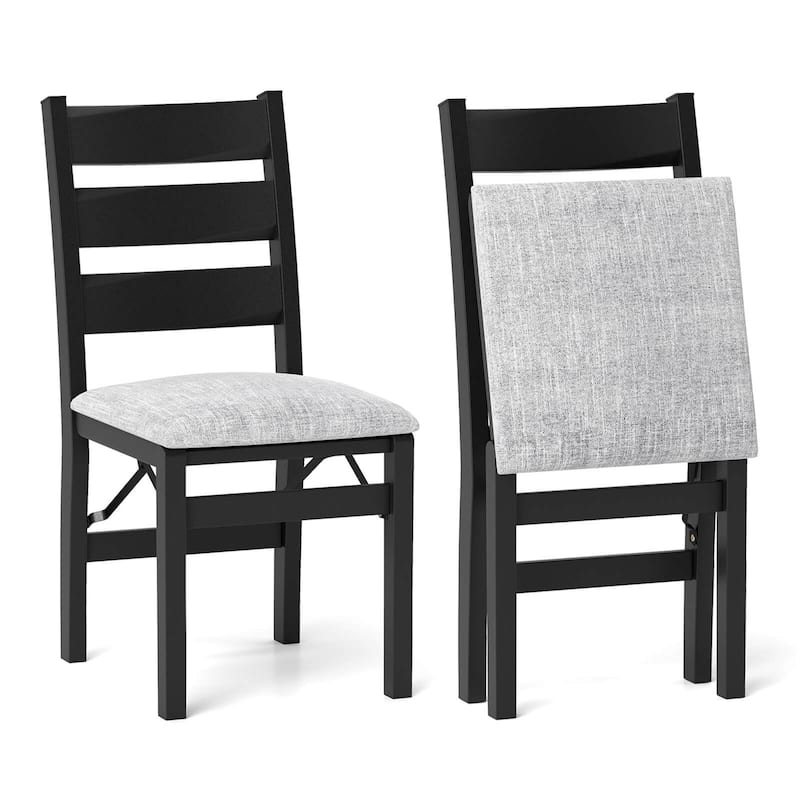 2/4PCS Modern Folding Dining Chairs Set Kitchen Armless Accent Chairs - Set of 2