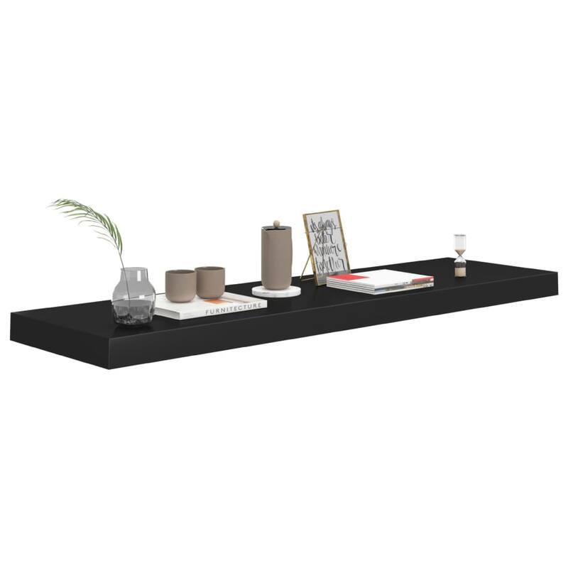 Zyno Floating Wall Shelf, 35 Inch, Matte Black MDF Body