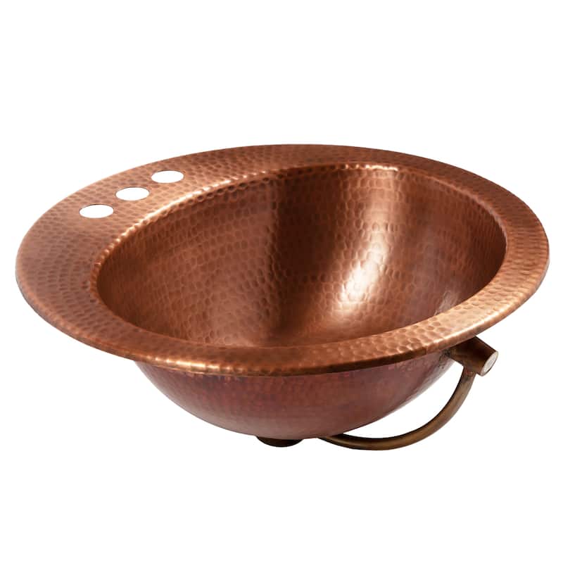Bell 19" Drop-In Bathroom Sink in Copper