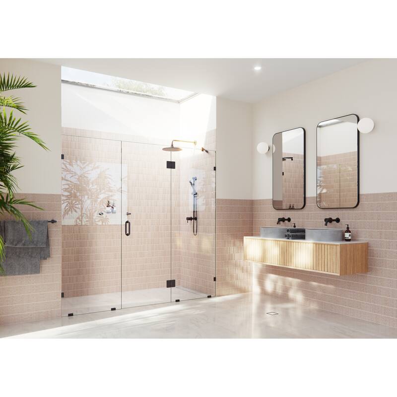 Glass Warehouse GHF-96.75 Stellar 78" High x 96-3/4" Wide Hinged - Matte Black
