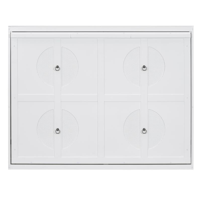 Space-Saving Queen Murphy Bed with Cabinet, Foldable Wall Bed, Durable Wood Frame & Comfortable Mattress Support