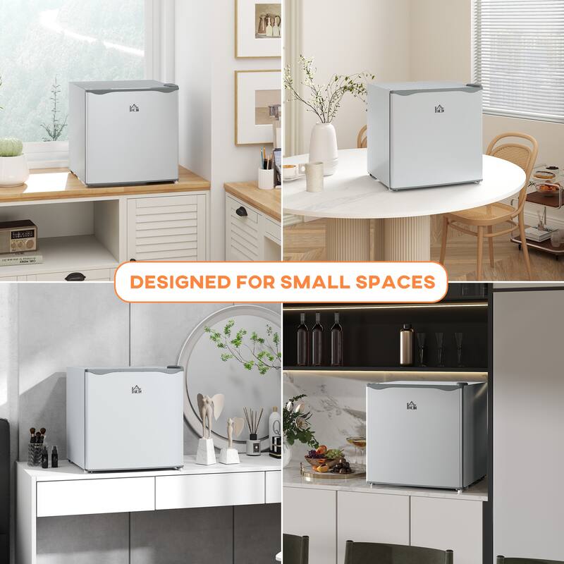 HOMCOM Mini Freezer Countertop, 1.1 Cu.Ft Compact Upright Freezer with Removable Shelves, Reversible Door for Home