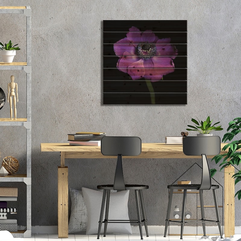 Anemone Con Brio Print On Wood by Magda Indigo - Multi-Color