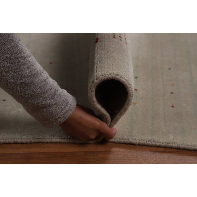 Tribal Gabbeh Oriental Area Rug Handmade Silk Carpet - 9'4" x 11'9"