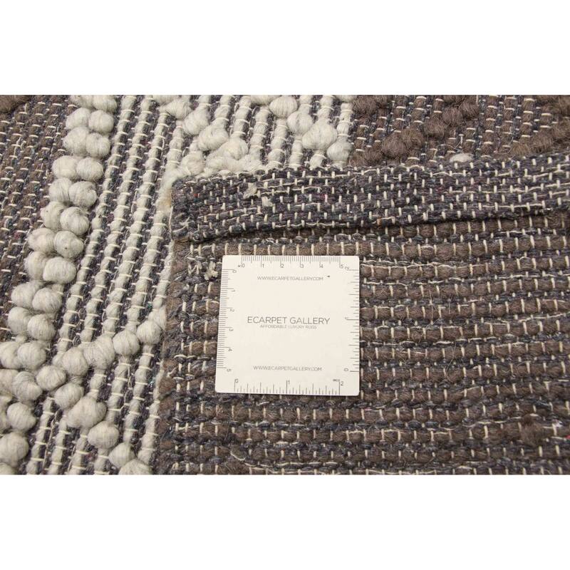 ECARPETGALLERY Braid weave Sienna Brown Wool Rug - 6'1 x 9'1