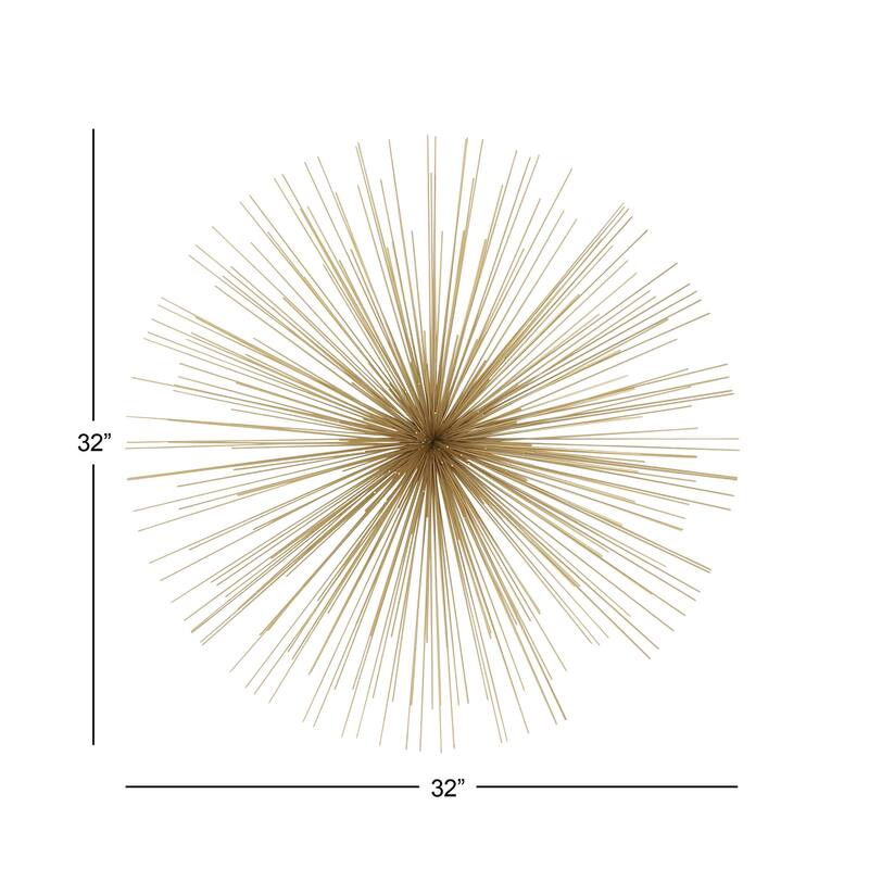 Metal Starburst Large 3D Home Wall Decor - Gold - Roche River Decor