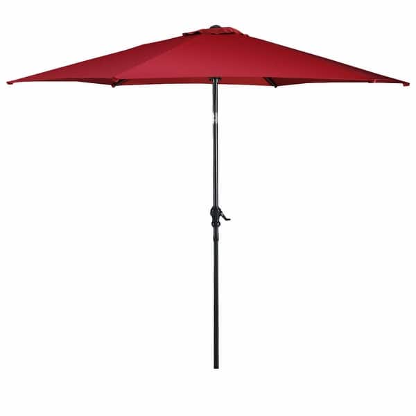 Shop Black Friday Deals On Costway 10ft Patio Umbrella 6 Ribs Market Steel Tilt W Crank Outdoor Overstock 15935676