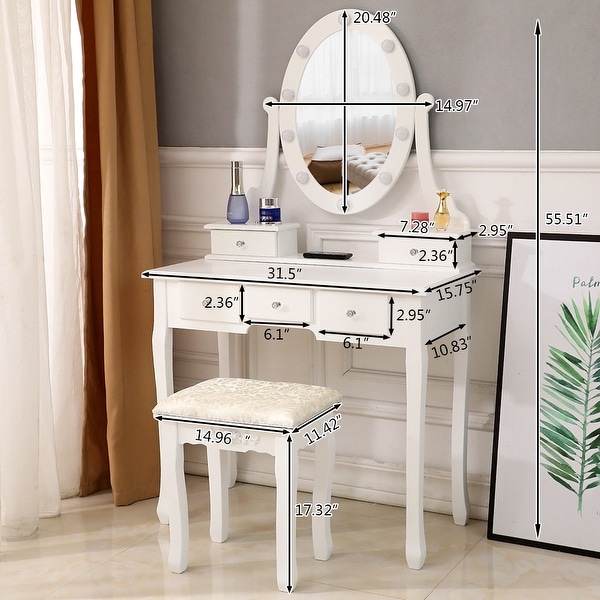 Dressing table cheap with light bulbs