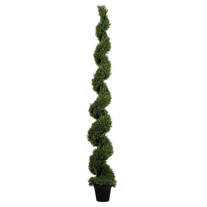 9' UV Resistant Rosemary Spiral Topiary Tree (Indoor/Outdoor) - Green