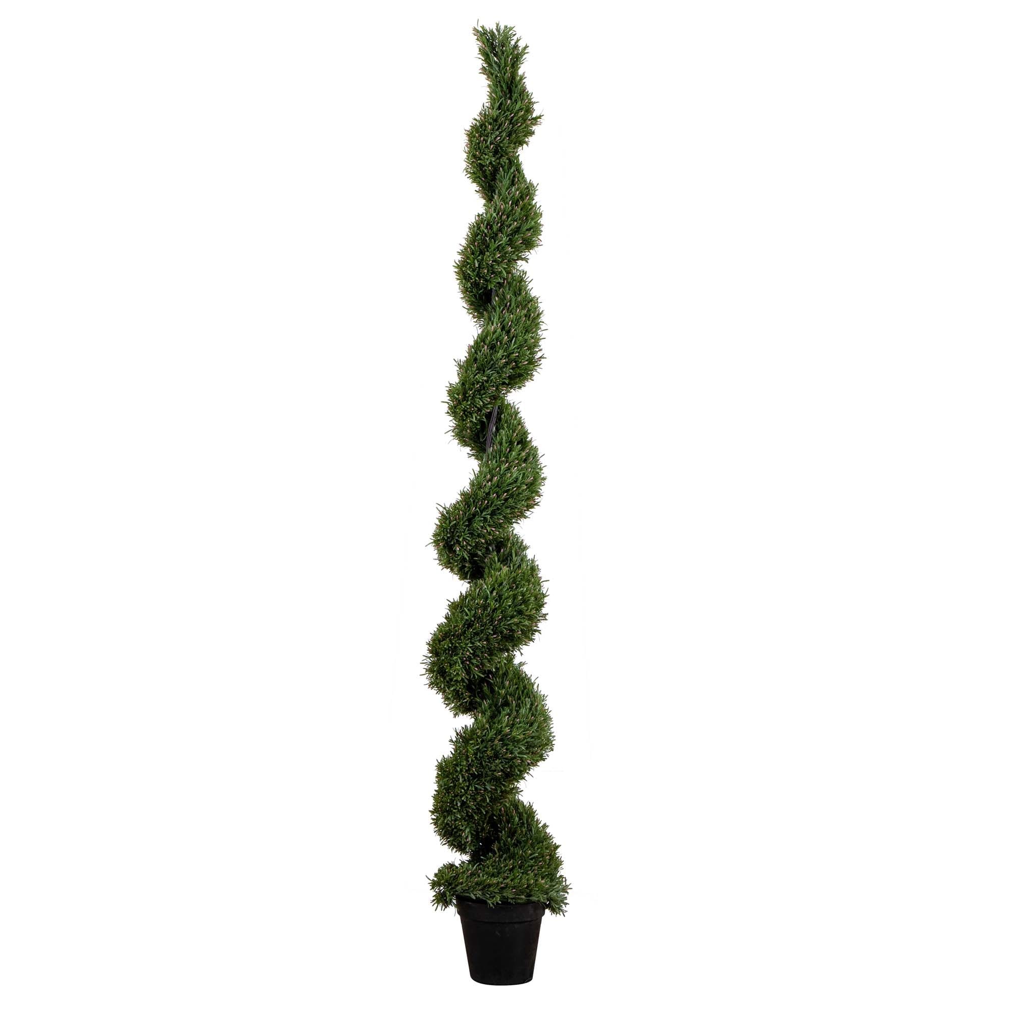 9' UV Resistant Rosemary Spiral Topiary Tree (Indoor/Outdoor) - Green