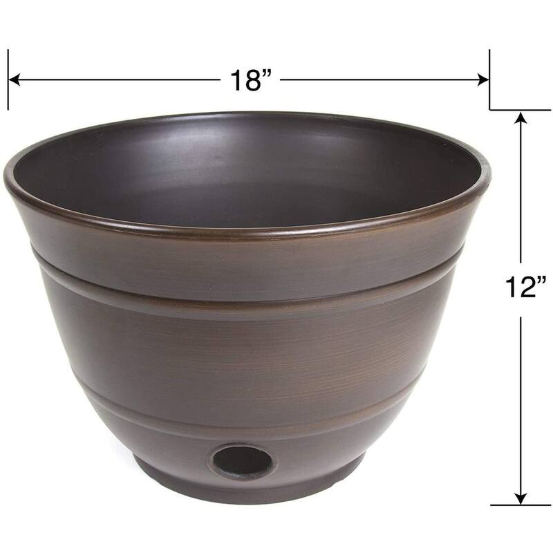 Liberty Garden LBG1924 Banded High Density Resin Hose Holder Pot with Drainage