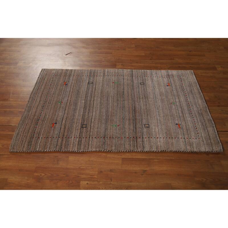 Gabbeh Indian Rug Hand-Knotted Oriental Wool Carpet - 3'0" x 4'10"