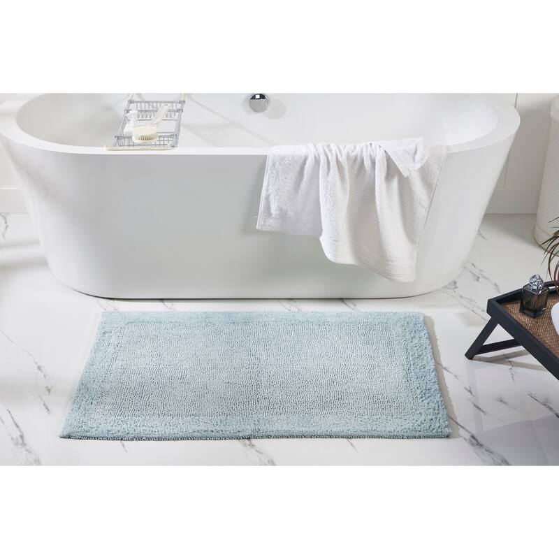 Better Trends Bath Rugs Set 100% Cotton Tufted Soft Water Absorbent Bathroom Rug for Shower, Sink Bath Mats Edge Collection