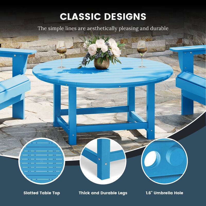 Laguna Outdoor Poly Adirondack 38" Round Coffee Table