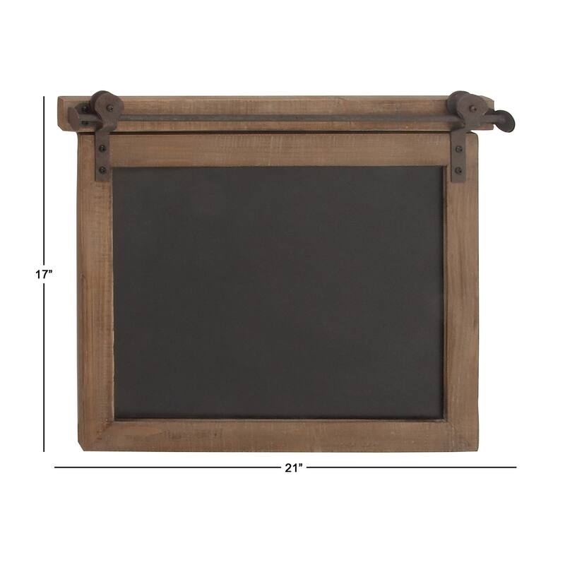 Wood Sign Home Wall Decor with Chalkboard - Brown - Roche River Decor
