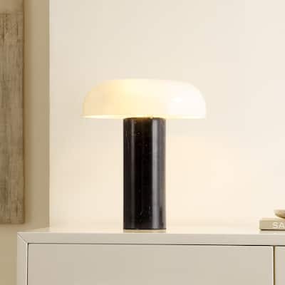 SAFAVIEH Lighting Reiss 15-inch Dome Top Mushroom Table Lamp (LED Bulb Included) - 12.5 in. W x 12.5 in. D x 15 in. H
