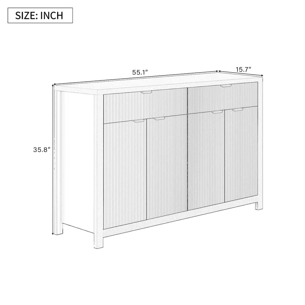Sideboard with 2 Drawers and 4 Doors