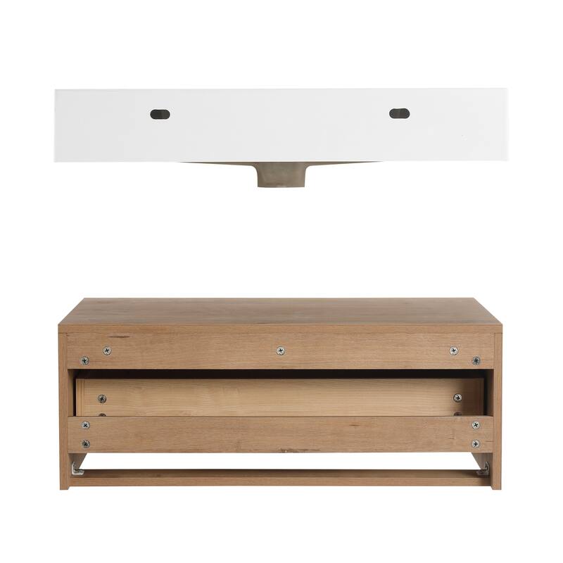30" Bathroom Cabinet,Soft Close Drawer,Float Mounting Design (Only Vanity, Without Sink)