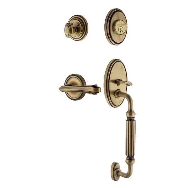 Nostalgic Warehouse CLAFLR_ESET_234_FG_LH Classic Left Handed Sectional Single Cylinder Keyed Entry Handleset with F Grip and