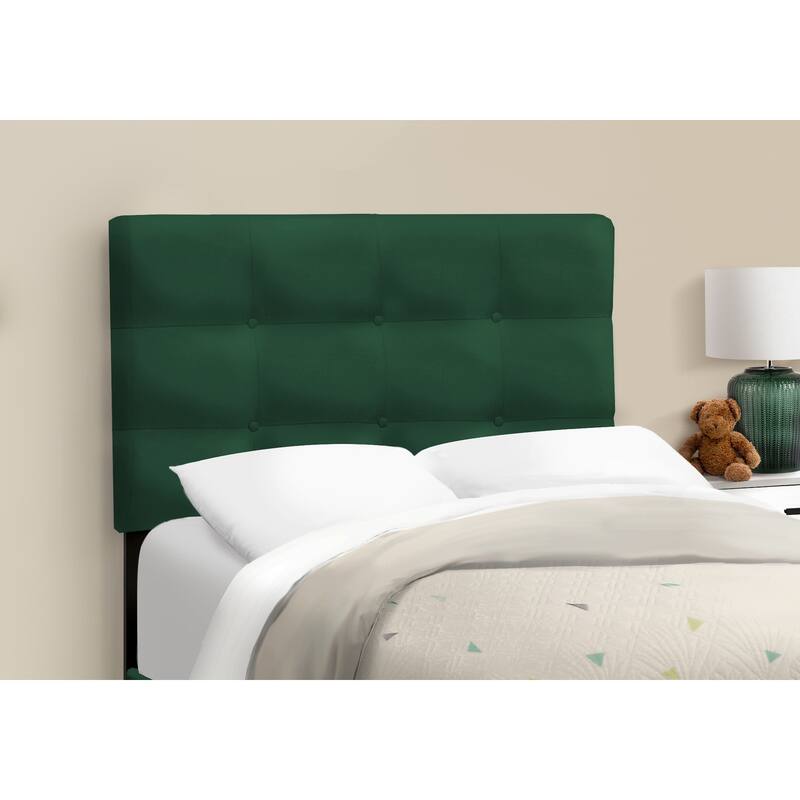 Twin Size Green Velvet Upholstered Platform Bed Frame for Youth and Teen Bedrooms